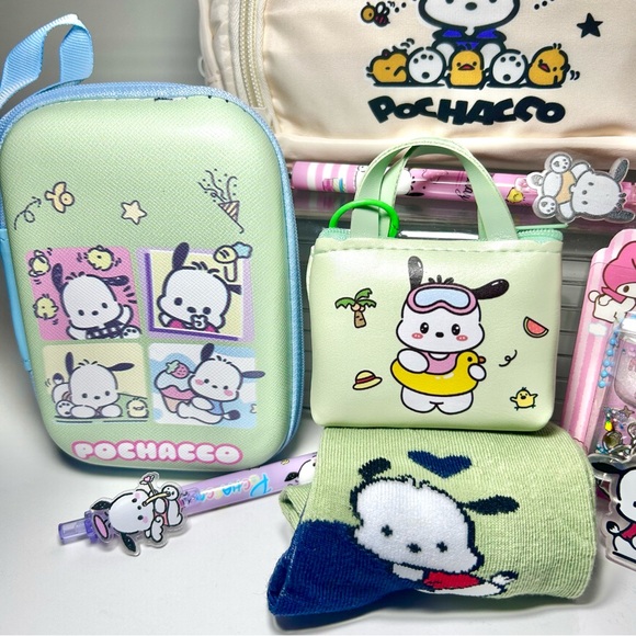 💙(POC307) Pochacco Lover’s Adorable 9-Piece Pencil & Tech Case Bundle! - Picture 3 of 6